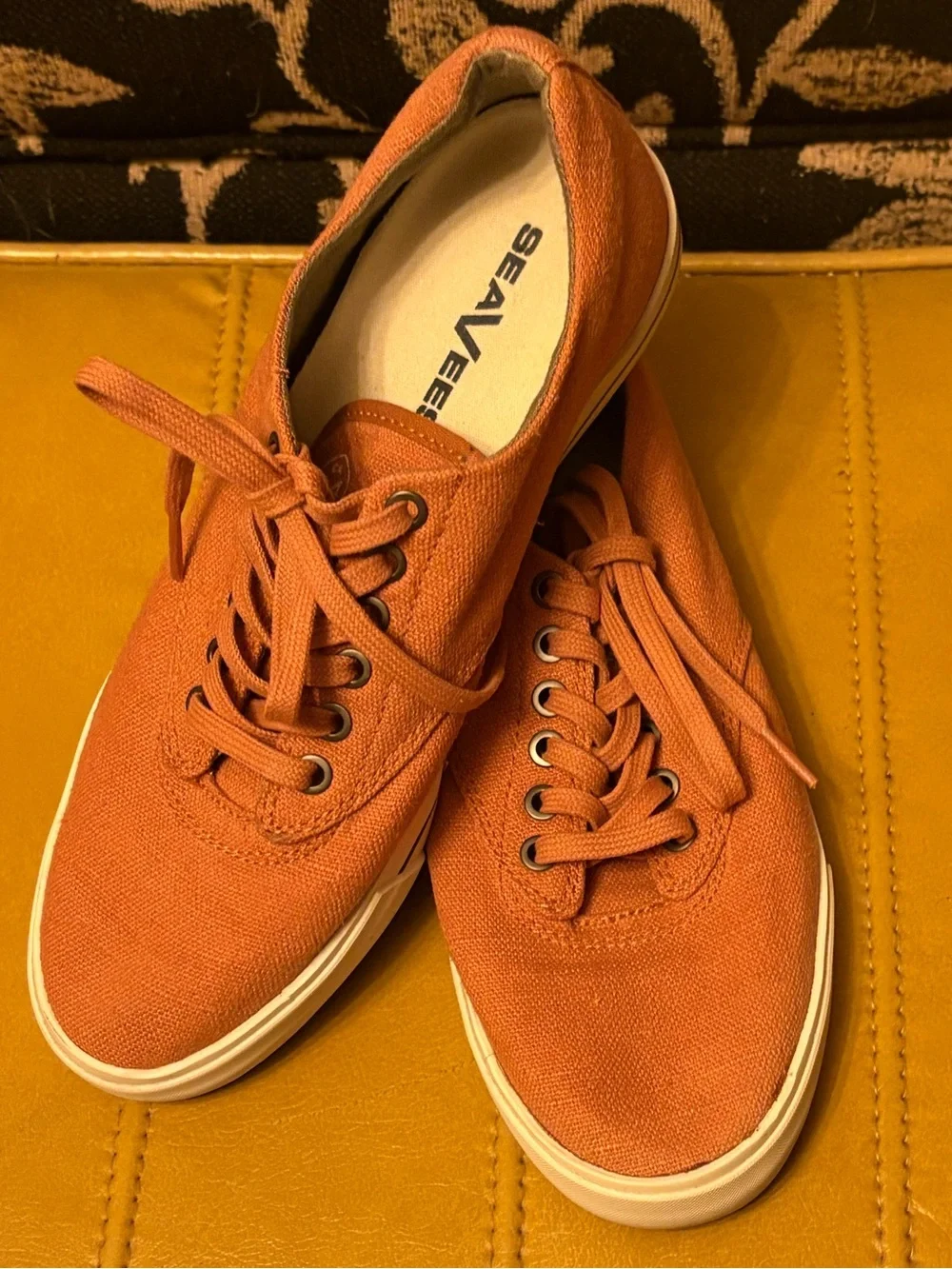 Casual Canvas Sneakers - Rust Orange
